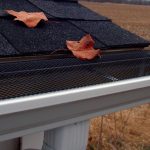 Close up of gutter protection and gutters